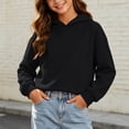 thumbnail image 4 of Eltusu Girls Cotton Hoodies, Long SLeeeve Spring Fall Comfort Pullover Hooded Sweatshirts Black Size 2-3 T, 4 of 8