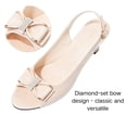 thumbnail image 3 of CHICVOMEY Peep toe Bow Kitten Heels for Women Platform Stiletto Sandals with Adjustable Ankle Strap with Patent Leather for Wedding Party or Formal Occasion, 3 of 8