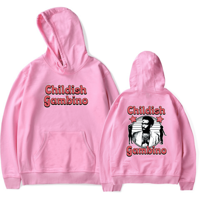 Chandail à Capuche Enfantin Gambino Merch, Chandail à Manches Longues Streetshirt, L, Rose