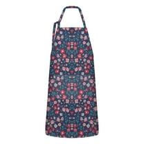 Pioneer Flower Floral Print Pattern Apron-Garden Aprons for Women with Pockets-Cotton Linen Waterproof Kitchen Cooking Gardening Aprons Adjustable for Kitchen,Cooking,BBQ and Salon 33x27 Inch