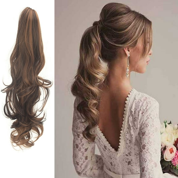 LELINTA Women 18" Long Wave Claw Jaw Ponytail Hair Extension Piece 170g
