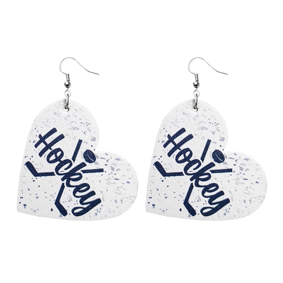 Boucles d'Oreilles en Cuir Sport en Forme d'Amour Baseball Softball Rugby Football Tennis de Glace Boucles d'Oreilles le Meilleur Cadeau pour un Cher