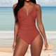 thumbnail image 1 of WILLBEST Traje de Baño Mujer 2 Piezas Traje de Baño Bikini de Color Sólido para Mujer con Tirantes Ajustables y Diseño de Espalda Abierta Traje de Baño de Playa Elegante para Verano, 1 of 4