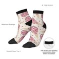 thumbnail image 6 of Rateoe Sparkling Ice Cream Pattern Quarter Crew Socks,Toe Seamed Ankle Socks,Cotton Cushioned Breathable Athletic Crew Sports Socks, 6 of 7