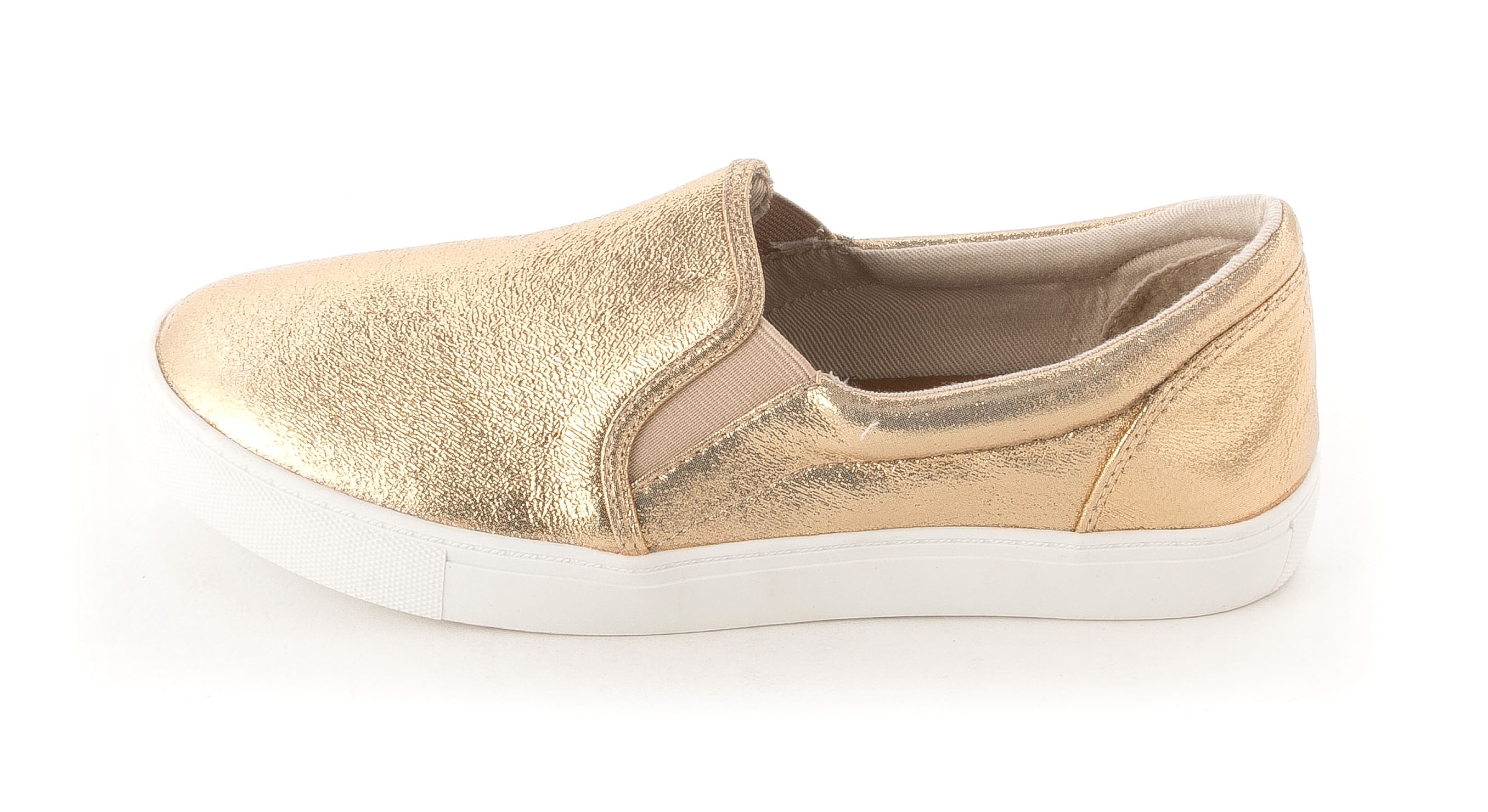 womens gold slip on sneakers