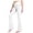 21# White, variant on Girls Flare Leggings High Waisted V Crossover Casual Yoga Bell Bottoms with Pockets Pants for Kids,Black 5-6 Years