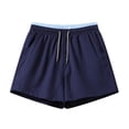 thumbnail image 4 of Afuyipoi Girls' Shorts,Elastic Summer Color - Blocked Waist Quick Dry Shorts Navy 6-7, 4 of 7