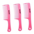thumbnail image 3 of Paquete de 3 peines profesionales para peinar el cabello con mangos suaves. Rosado, 3 of 9