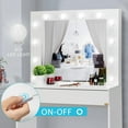 thumbnail image 6 of SPECSTAR Makeup Vanity Set with 12 Light Bulbs, Makeup Dressing Table with Lighted Mirror and Large Drawer, White, 6 of 8