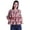 Crimson Red, variant on Moomaya Round Neck Women Bell Sleeve Shirt Printed Cotton Crop Tops Casual Top