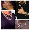 thumbnail image 2 of HH Bling Empire Silver Gold Iced Out Diamond Tennis Chains for Men,Rhinestone Tennis Necklaces for Women,Diamond chain necklaces (4mm tennis-Gold-30"), 2 of 13