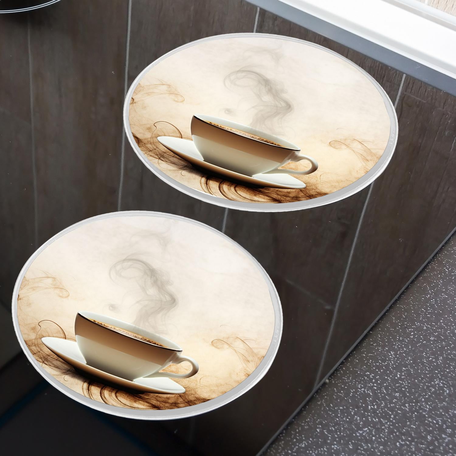 Decorative Stove Burner Covers 4 Pcs Decorative Electric Stove Burner Covers 8Inch And 10Inch ,Coffee Brown drawing