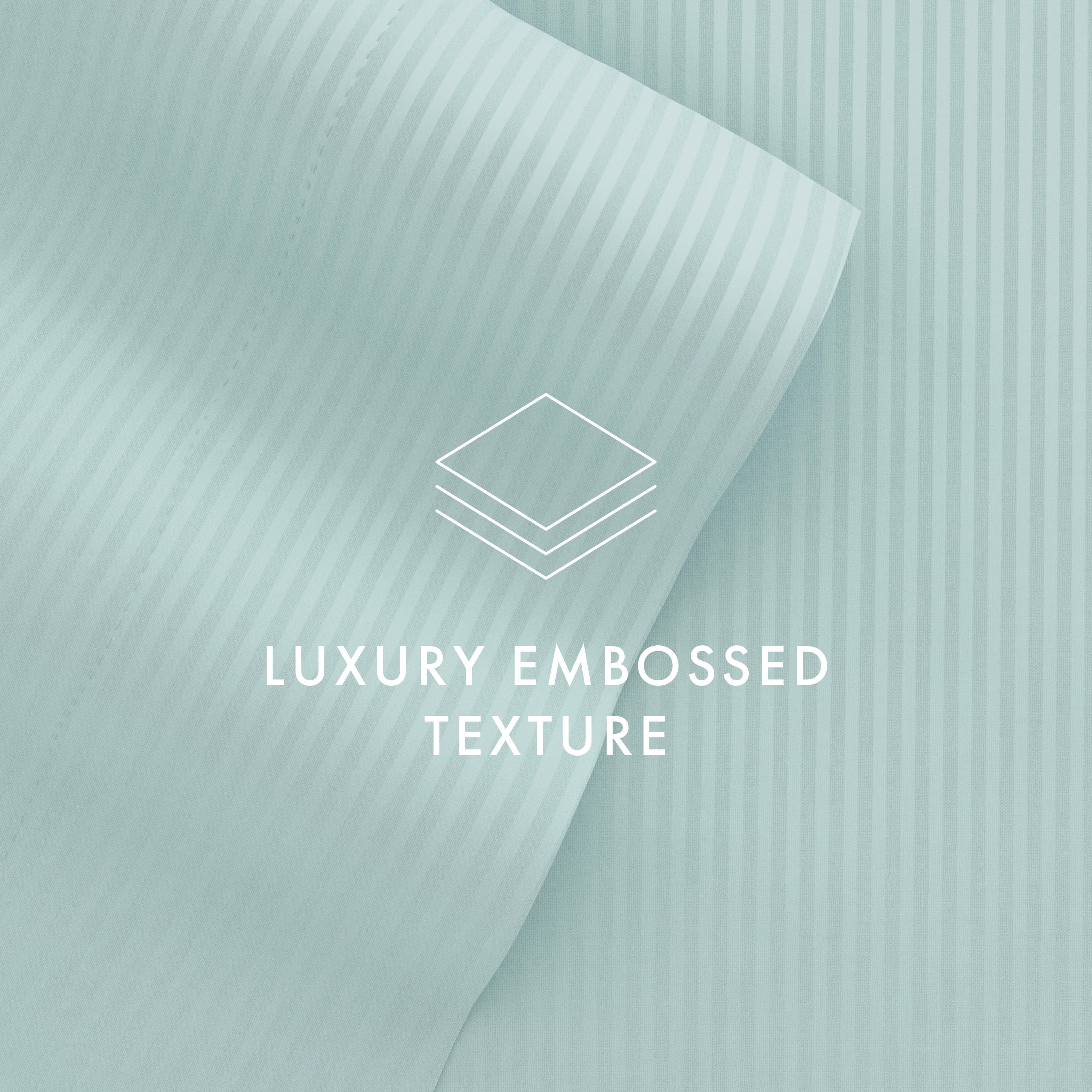 Noble Linens 4 Piece Aqua Striped Embossed Bed Sheet Set, King