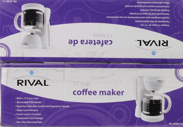 Rival 12 Cup White Coffee Maker