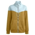 thumbnail image 5 of IROINNID Women's Zip Up Jacket Long Sleeve Contrast Color Hoodie Outwear, Comfy Open Front Outerwear Blouse Jacket Pockets Blouse, 5 of 6
