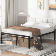 Yoneston Queen Size 16 inch Heavy Duty Metal Platform Bed Frame with Large Under-Bed Storage Space, Black