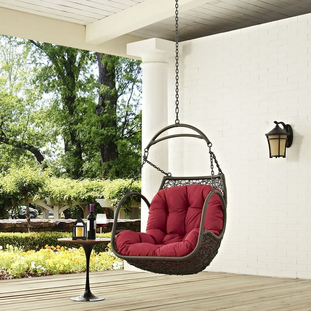 Modway Arbor Outdoor Patio Swing Chair Without Stand in Red