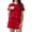 Red, variant on MINTREUS Pajama Set for Women 2 Piece Lounge Set Short Sleeve Tops and Shorts Soft Sleepwear with Pockets S-2X