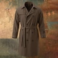 thumbnail image 5 of Hulanddfd Mens Coat Double Breasted Belted Trench Coat, Long Windbreaker with Pockets & Button Cuffs, Elegant Outerwear, 5 of 8