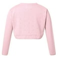 thumbnail image 2 of Jelory Robe Fleur au Crochet pour Filles, Cache-Maillot pour Enfants, Cardigan Tricoté à Boutons à Manches Longues, Boléro Court, Shrug, Rose 100, 2 of 7