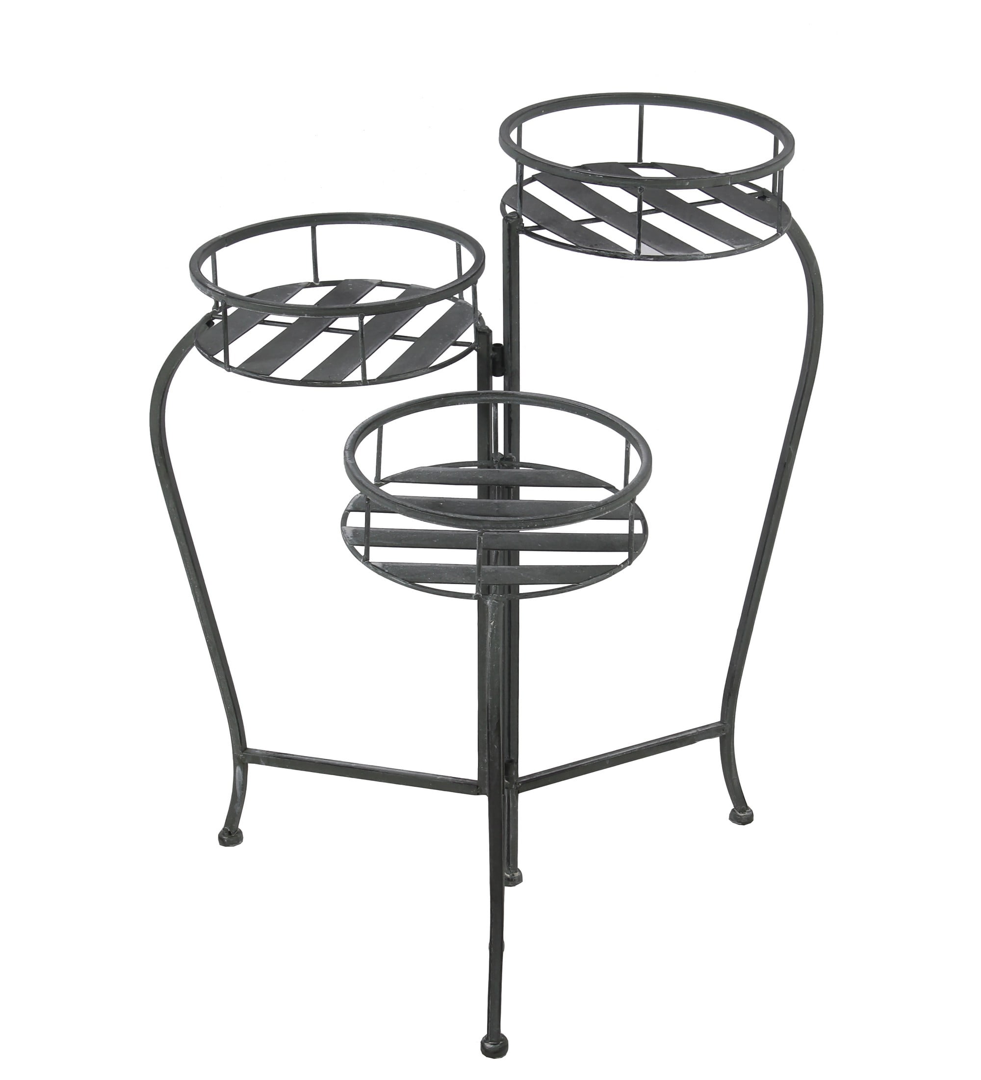 Privilege 3Tier Adjustable Black Metal Planter 36155