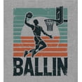 thumbnail image 5 of Ballin Slam Dunk Adult Heather Gray Long Sleeve Hoodie-Medium, 5 of 6