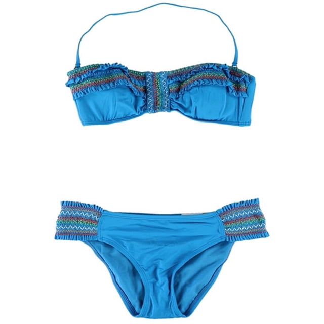 Bandeau de 2 piezas para mujer Fiesta Side Tab de Lucky Brand, azul, pequeño