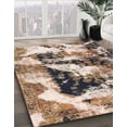 thumbnail image 3 of Ahgly Company Machine Washable Indoor Square Abstract Brown Area Rugs, 5' Square, 3 of 7