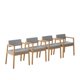 thumbnail image 2 of Set de 4 Sillas de Comedor de Madera con Tapizado de Tela, Sillas para Comedor, Cocina y Escritorio, Midtown Concept Gin, Roble y Gris Claro, 2 of 5