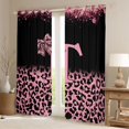 thumbnail image 2 of Erosebridal Initial Alphabet T Curtains Pack of 2 (42x84 Each),Wild Cheetah Print Kids Pink Bowknot Curtains Blackout For Leopard Lovers, 2 of 7