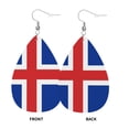thumbnail image 2 of The Icelandic Flag Leather Teardrop Earring Lightweight Drop Earrings For Women, 2 of 6