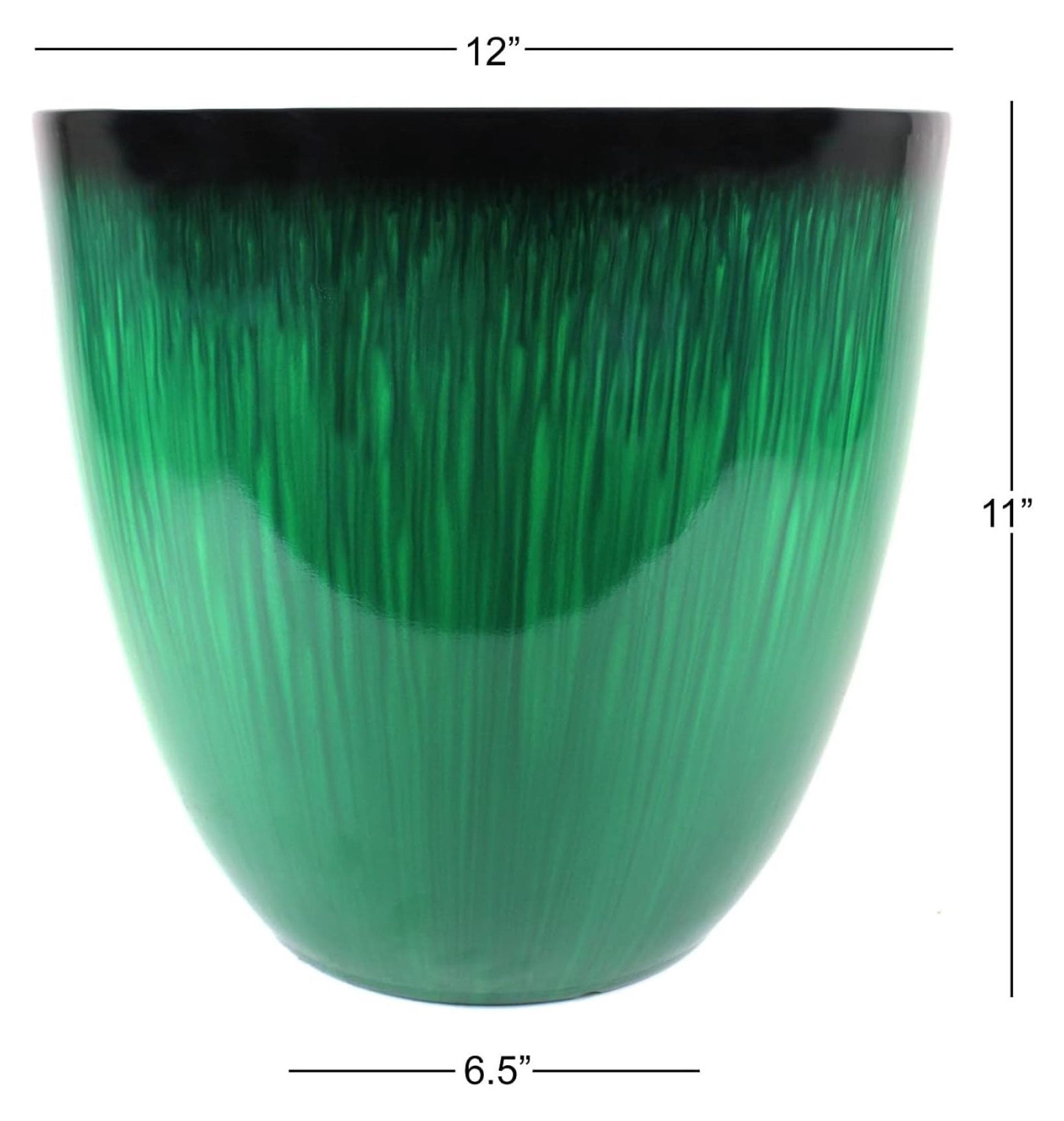 (EPR12-205 Large Egg Shaped Planter - Modern Indoor & Outdoor Decorative Flower Pot/Box (12 Inch, Green Flower)