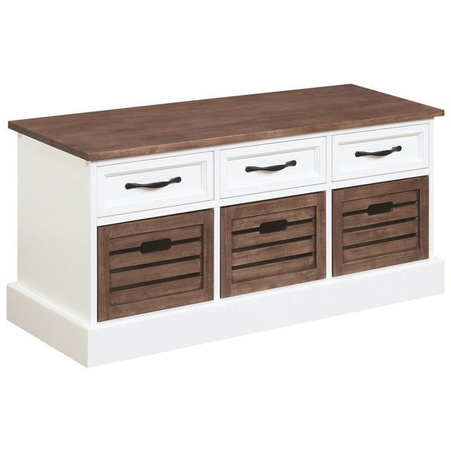 Bowery Hill Banc de Rangement en Cappuccino et Blanc