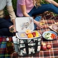 thumbnail image 5 of FORMRS Insulated Cooler Bag 24 Cans Capacity Soft Leakproof Lunch Box with Side Pockets, Black Floral Cat Pattern, 5 of 7
