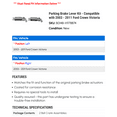 thumbnail image 2 of Parking Brake Lever Kit - Compatible with 2003 - 2011 Ford Crown Victoria 2004 2005 2006 2007 2008 2009 2010, 2 of 2