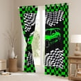 thumbnail image 3 of Homewish Racing Car Curtains Pack of 2 (42x84 Each) for Female Men Adults,Geometric Plaid Buffalo Curtains Blackout,Black White Green Bedroom Curtains,Breathable Home Decor, 3 of 6