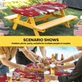 thumbnail image 6 of Christmas Red Table Cloths for 6 Foot Rectangle Tables, Cute Gnomes Xmas Winter Snowflakes Patio Waterproof Elastic Fitted Tablecloths, Washable Rectangular Table Cover for Camping, 6 of 8