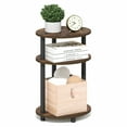 thumbnail image 3 of Furinno TURN-N-TUBE 3-Tier Oval End Table Night Stand Amber Pine/Black, 3 of 5