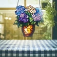thumbnail image 2 of Hydrangea Flower Stained Glass Panels Acrylic Colorful Hydrangea Vase Suncatcher Window Hanging Hydrangea Flower For Home Wall Window Decoration Clear String for Hanging Strong Harden Stained Glass, 2 of 4