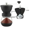 thumbnail image 2 of Pequeño molinillo de café manual con ajustes de molienda regulables, que incluye dos tazas de café de cristal, un cepillo de limpieza, una cuchara para café y cincuenta filtros de café desechables, 2 of 8