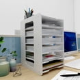 thumbnail image 4 of Versatile Desktop Storage, Multi-Layer Partition Paper Organizer For Desk, Special Material Plastic Board Desktop Organizer For Home Office School Classroom (5 Tiers), 4 of 6