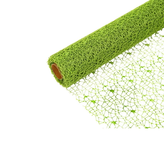 Decorative Jacquard Mesh Ribbon Roll Light Green for Wrapping, Party, Wedding, Scrapbook, Craft, Flower Packaging