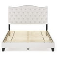 thumbnail image 3 of Modern Motifs Linen Upholstery And Cushioned Button Tufted Bed Frame, Simple Stylish Design, Functional And Suitable For Most Bedroom, 3 of 6