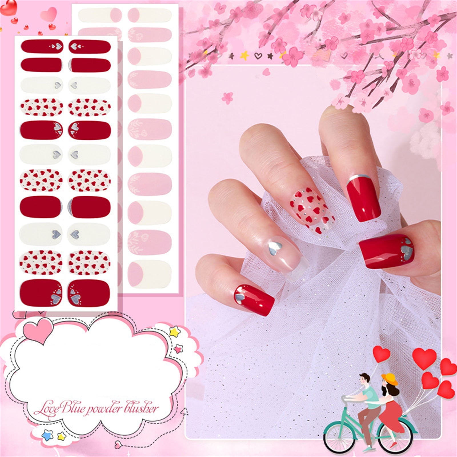 Rainbow Nail Stickers Gel Nail Forms Stickers Nail Stamper for Girls Ages 7-12 Nail Sticker Born Beauty Nail Wraps Nail Puncher Design for Polish Strips Fall Nails Design Rhinestone Stickers