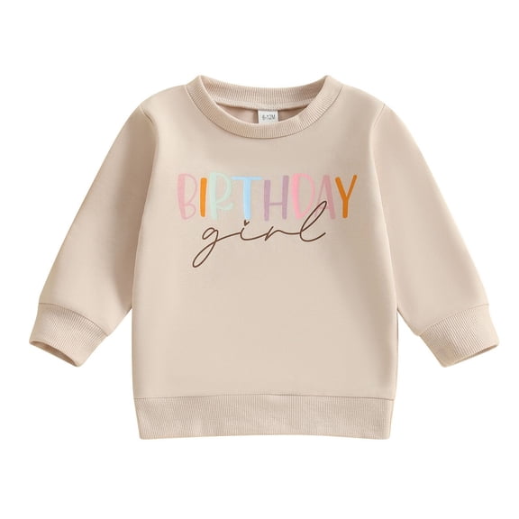 Tisuna Birthday Sweatshirts For Girls Child Cozy Letter Print Sweatshirt Toddler School Play Long Sleeve Outfits Size 12-18 Months