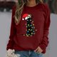 thumbnail image 1 of Ropa de Feliz Navidad para mujer, Jersey ligero de dibujos animados con Gato esponjoso, sudaderas gráficas dulces para mujer, 1 of 5