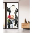 thumbnail image 2 of Window Privacy Film Black White Cow Stained Glass Window Film Decorative Sun Block Window Cover Spring Farmhouse Animals Printed Red Floral Window Clings Static Sticker for Bathroom 35.4"x78.7", 2 of 7