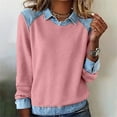 thumbnail image 2 of Aoiroe Fall Fashion Must Haves,Crewneck Sweatshirts Women,Sweatshirt For Women,Oversized Sweaters For Women,Crew Neck Sweatshirts Women,Oversized Sweater,Collared Sweatshirts For Women,Pink,XL, 2 of 7