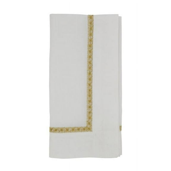 Saro Lifestyle Embroidered Border Cocktail Napkin (Set of 4)