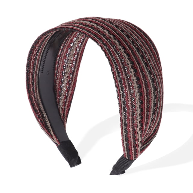 Accesorios para el cabello: Diademas anchas únicas para mujeres, diademas bohemias extra anchas, diademas gruesas con dientes, color rojo